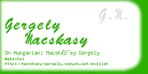 gergely macskasy business card